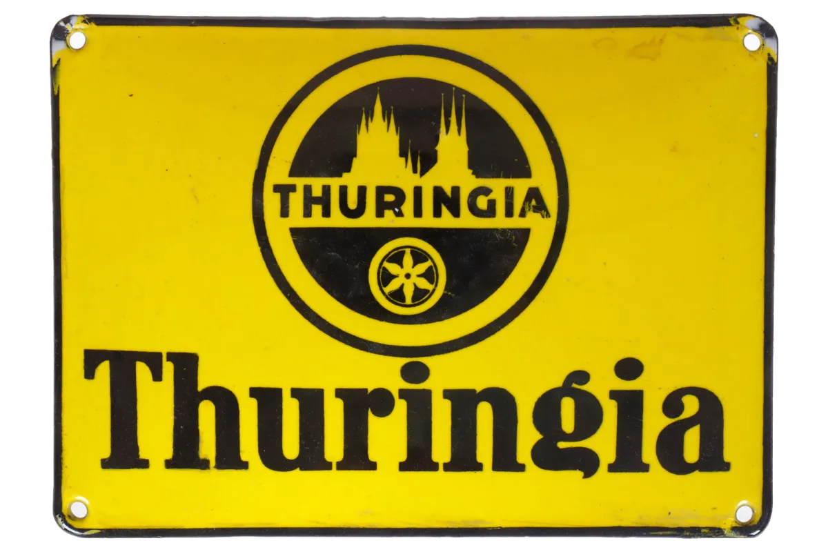 Curved enamel sign “Thuringia”