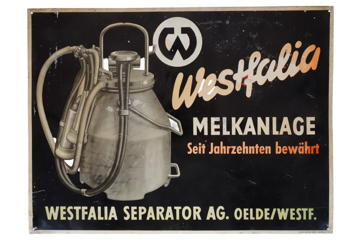 Werbe-Blechschild ”Westfalia”