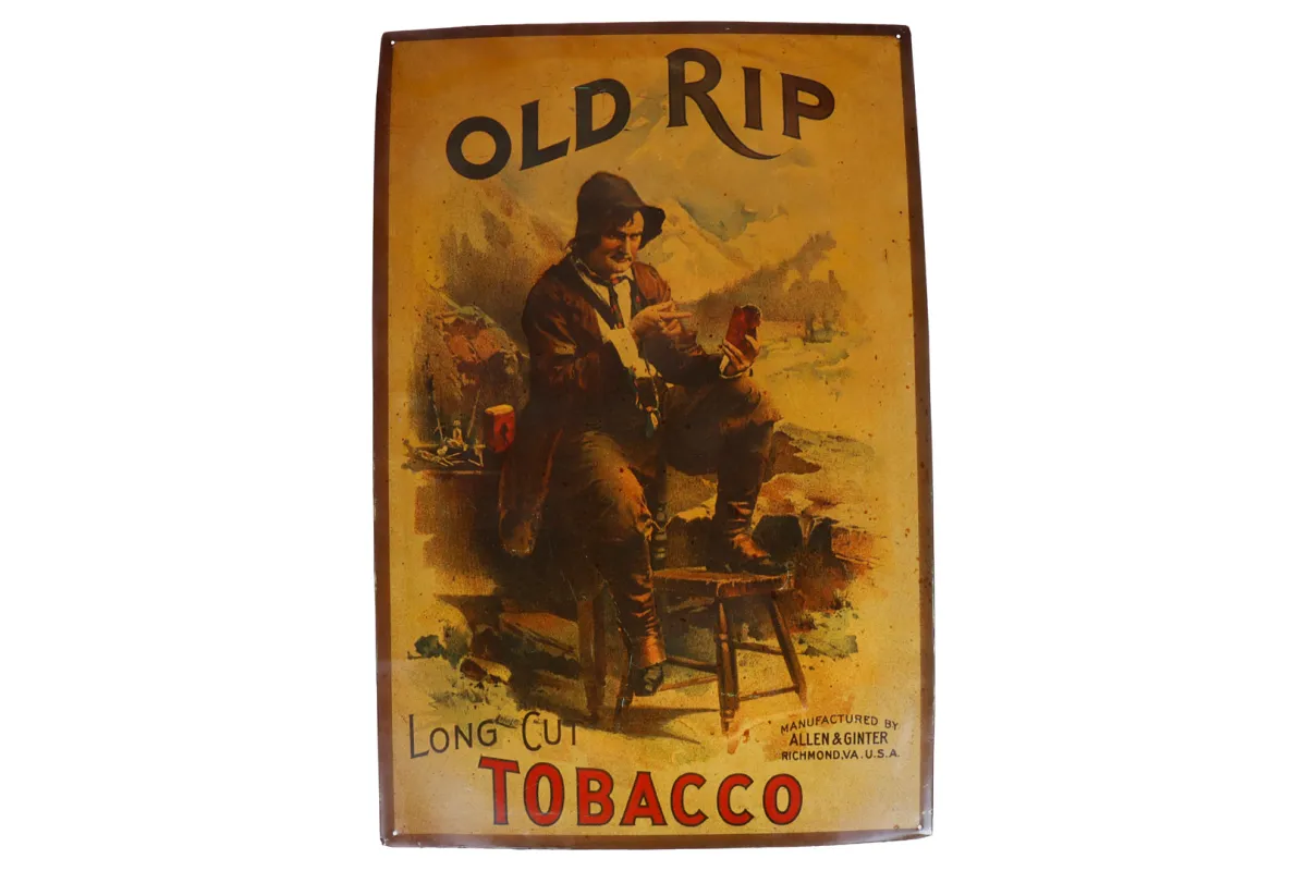 Geprägtes Blech-Schild ”Old Rip”