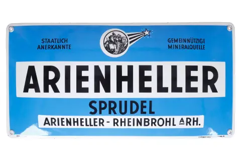 Wypukła tabliczka emaliowana „Arienheller Sprudel”