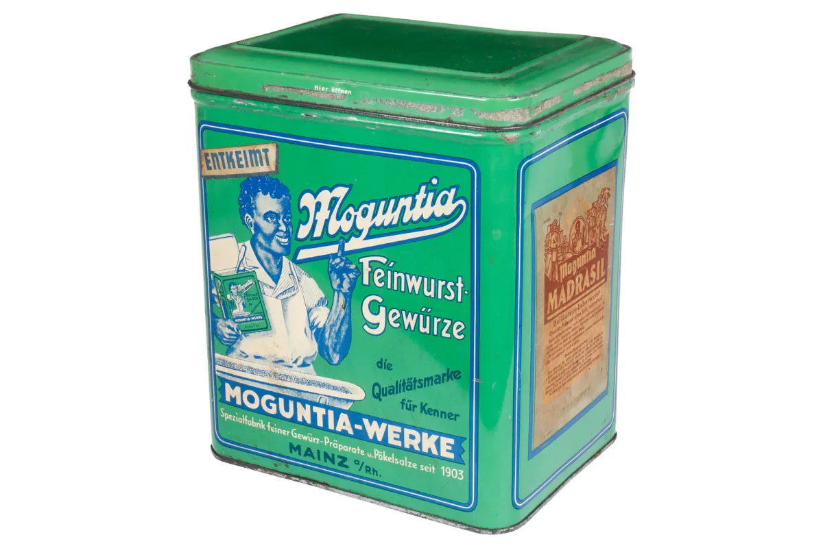 Boîte en tôle publicitaire « Moguntia Werke »