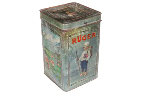 Stara blaszana puszka „Rüger”