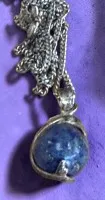 Chaîne en argent 925 avec boule en lapis-lazuli, argent 925, 6,37 g