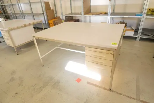 Desk with integrated desk container