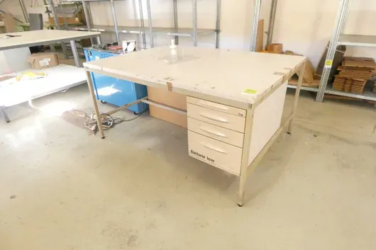 Desk with integrated desk container