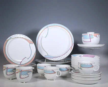 TAPIO WIRKKALA & DOROTHY HAFNER. Rosenthal, porcelain service, "Century" / "New Wave", 1980s/90s, Germany.