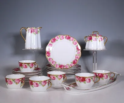 ROSENTHAL. Kronach-Bavaria, porseleinen servies, "Chrysantheme" / "Cäcilie", jugendstil, rond 1900, Duitsland.