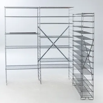 Twee metalen / rooster rekken, demonteerbaar (2).