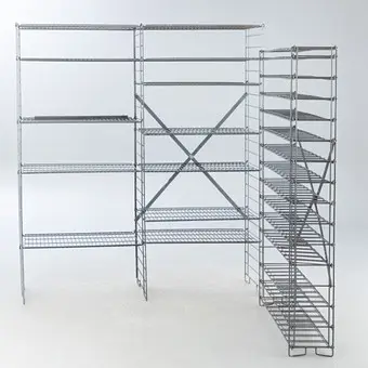 Twee metalen / rooster rekken, demonteerbaar (2).