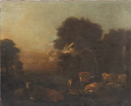 École hollandaise du 18e siècle. Paysage pastoral.