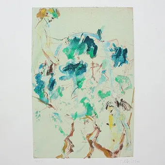 Onbekende kunstenaar. 'Naakt', lithografie, gelimiteerd, ed. 10/25, gesigneerd.
