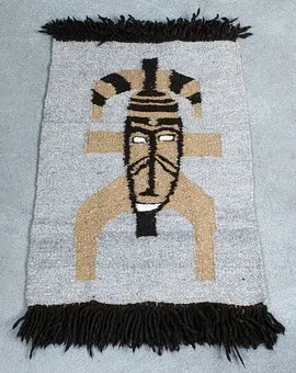 Alpaka Wollteppich, peruanische Textilkunst.