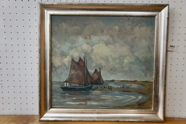 1 oil painting "Schiffe" signed