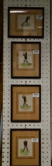 4 zarámovaná vyobrazení golfového švihu