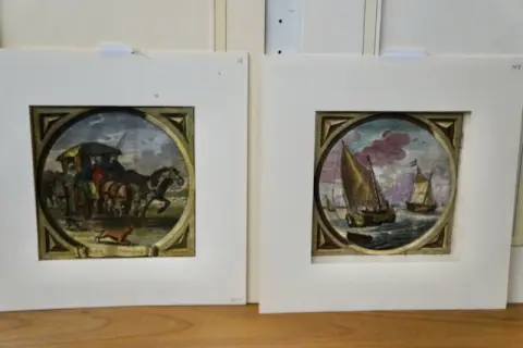 2 kolorowane niderlandzkie karty przysłów lub emblematów