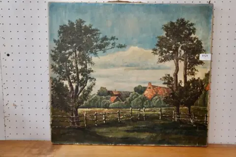 1 oil painting "Heidelandschaft" signed