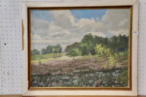 1 oil painting "Heidelandschaft" signed