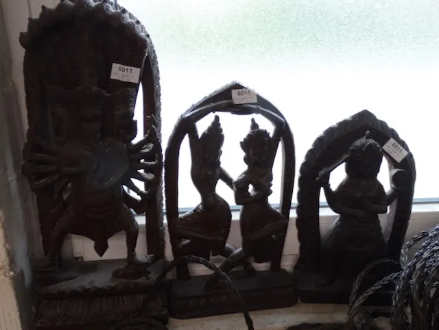 3 wall reliefs "Indian deities"