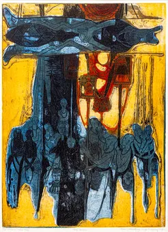 BRUCE ONOBRAKPEYA (GEB. 1932). Ekassa II (yellow base).