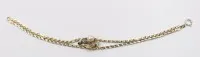 835er Silber-Armband, vergoldet, Perle und Saphire, 9,6gr., L-19cm