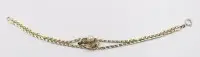 835er Silber-Armband, vergoldet, Perle und Saphire, 9,6gr., L-19cm