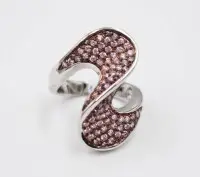 925er Silber-Ring, rosa Steine, 8,9gr., RG 57