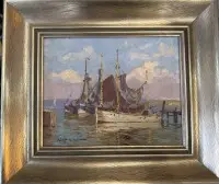 Paul Ernst WILKE (1894-1972), 1956 "Fischerboote im Hafen" Öl/Malfaser, gerahmt, MG 20x25 cm, RG 31x36 cm