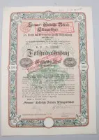 "Siemens" Elektrische Betriebe Aktiengesellschaft का 1912 का 500 मार्क आंशिक बांड, छिद्रित
