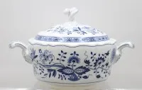 带盖汤盆，Hutschenreuther，洋葱图案，约 高20厘米 直径约22厘米
