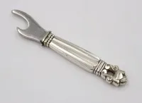 小开瓶器，银手柄，Acorn，Georg Jensen，长8.3厘米