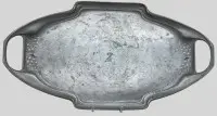 Stor jugendstil-tinbakke "Orivit" modelnr. 9967, 54x29 cm, 1620 g, dekorativt monogram "FZ" i midten