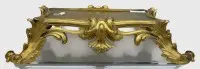 Bronzepiedestal, formentlig til skulptur eller ur, omkring 1800, h 9 cm, 40x24 cm, ståflade 22x13,5 cm
