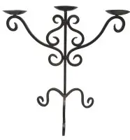 Stor smedetjern-lysestage, h 39,5 cm, b 40 cm