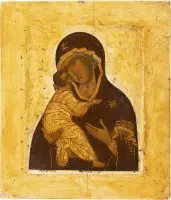 Icono muy fino con la Madre de Dios de Vladimir (Vladimirskaya)