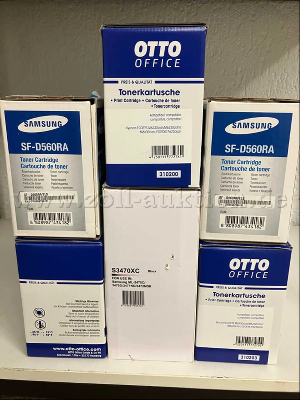 6支碳粉盒组合 Samsung/Kyocera(旧品,未开封,仍为原包装)