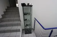 1个玻璃展示柜，内含各种样品