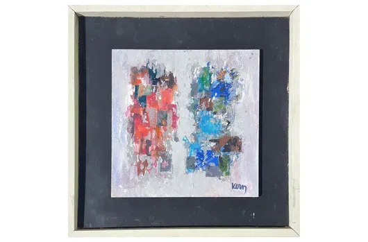 汉斯·克恩 - 抽象红蓝色表现作品