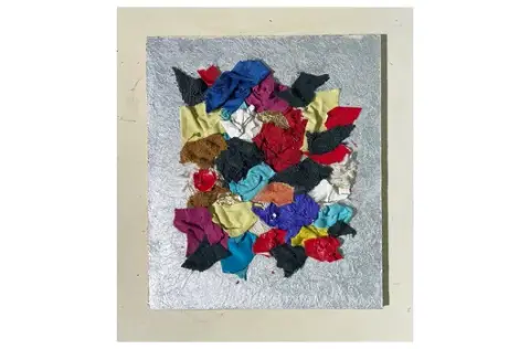 Hans Kern - Collage con superfici colorate in tessuto