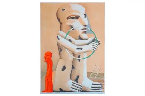 Horst Antes — Senza titolo (Testa-piedi con cerchio)
