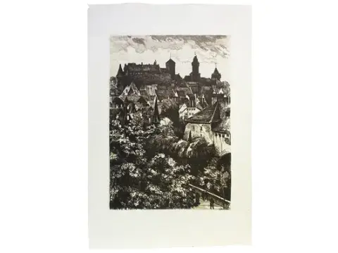 Ukjent kunstner - Utsikt over Nürnberg