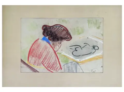 Gudrun Kunstmann - Tegning af studerende kvinde