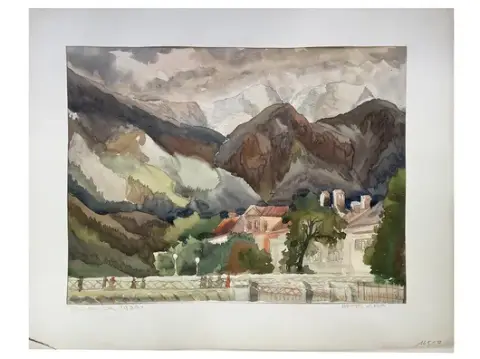 Josef Pöhlmann - Innsbruck med udsigt til Bettelwurf