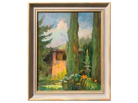 Hans Oertle - Hagehus med sypresser