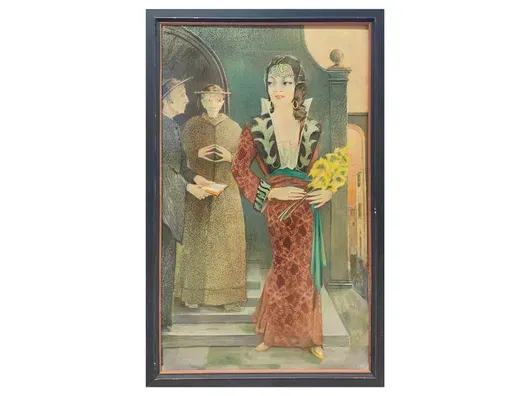 Heinrich Kuch - 持花女子与2位神父