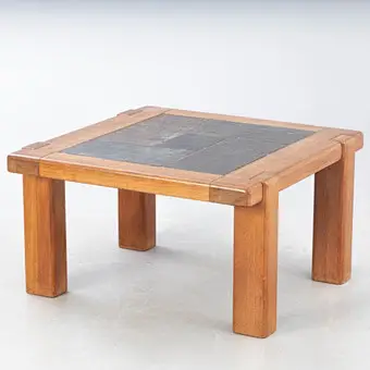 Mesa de sofá de teca con azulejos, Dinamarca, años 1960-1970.