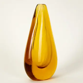 Alessandro Mandruzzato, jarrón en forma de gota, firmado, Murano, años 1960-1970
