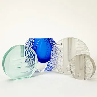 Walther Glas，四只结构玻璃花瓶，德国，1970年代（4）。