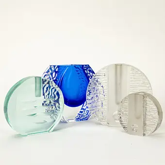 Walther Glas, fire vaser av strukturert glass, Tyskland, 1970-årene (4).