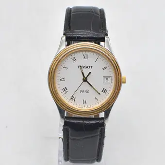 TISSOT, PR 50, orologio da polso, vetro zaffiro, indicazione day-date, Swiss made, circa anni 1990.