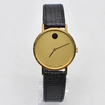 Movado, Zenith, mouvement suisse, plaqué or, remontage manuel, vers 1970.